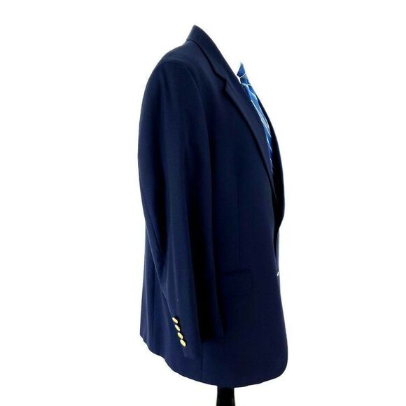 Hart Schaffner Marx Wool 2 Gold Button Blazer 42R Blue - Picture 6 of 11